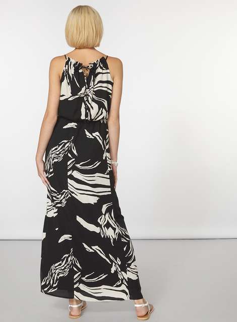 Chiffon zebra print maxi dress